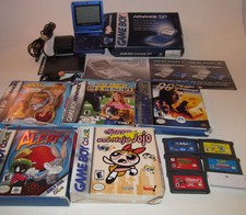 Nintendo Game Boy Advance Sp Boxed Cobalt Blue System Bundle W/ 5 Games GameBoy