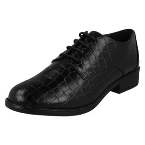 Ladies F9R0080 Lace Up Shoes by Spot On - Picture 1 of 10
