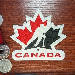 Team Canada Patch Ice Hockey IIHF Logo Sports Embroidered Iron On Patch 3x3.25" - Picture 1 of 3