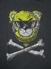 M black rhinestone TEDDY BEAR CROSSBONES Jolly Roger t-shirt by HEADSORTAILS