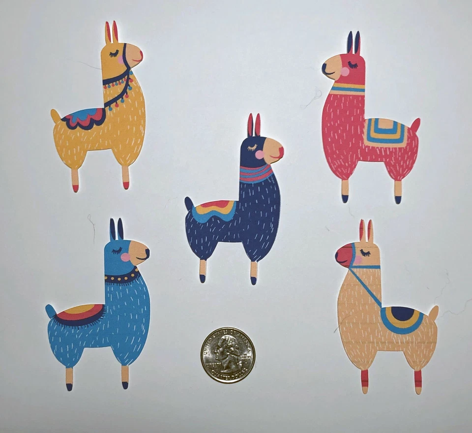 Troquelados Llama, 3", 5 piezas - Troquelados Llama Impresos - Tú eliges el(los) color(es) Foto 1 de 1