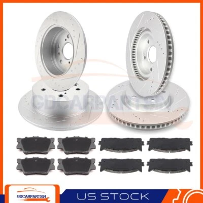 Front + Rear Brake Disc Rotors And Ceramic Pads Slotted For Lexus ES300h 13-18 Foto 1 de 4