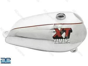 Fuel Petrol Gas Tank Steel White & Chrome Painted For Yamaha XT500 New - Bild 1 von 8
