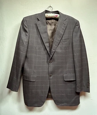 Chaqueta Blazer Canali Saks Fifth Avenue Para Hombre Lana Pura Cuadros Grande Marrón Foto 1 de 4