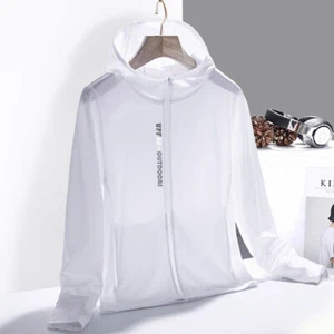 Mens Sun Skin Protection Jackets Hoodie Long Sleeve Outdoor Fishing Tops UPF 50+ - Picture 1 of 20