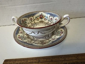 Vintage Mintons Minton England Hazlemere Cream Soup Bowl Cup & Saucer Set - FINE - Picture 1 of 12