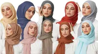 Crinkle Maxi Damen Lang Crimp Mix Baumwolle Tuch Halstuch Schal Hijab ausgefranste Kanten