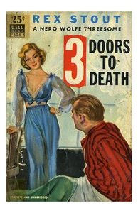 New Poster 11x17 Pulp Novel Book Cover Art 3 Doors to Death Pinup - Picture 1 of 1