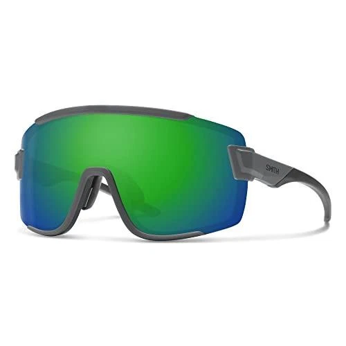 Smith Wildcat Semi-Rimless Sunglasses Cement Grey / ChromaPop Green Mirror&Clear