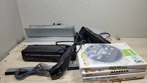 Nintendo Wii GameCube Compatible Black Console Bundle Lot W/Games Tested - Picture 1 of 16