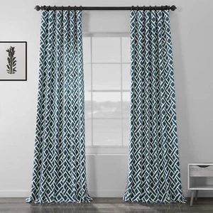 HPD Half Price Drapes Modern Geometric Printed Curtains Luxury Cotton Curtains - Picture 1 of 9