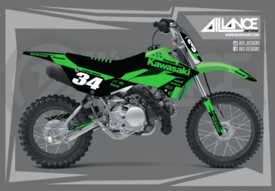 Kawasaki KLX 110 KLX110 2010-2020 CALCOMANÍAS GRÁFICAS 2018 2017 2016 2015 2014 2013 Foto 1 de 4