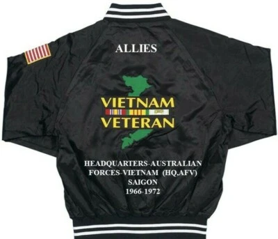 AUSTRALIAN FORCES VIETNAM* SAIGON 1966-1972  EMBROIDERED SATIN JACKET(BACK ONLY) - Image 1 of 4