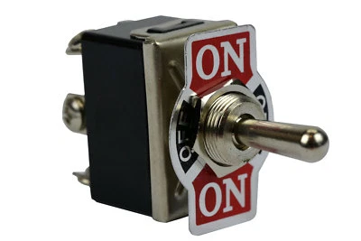 TEMCO Heavy Duty Toggle Switch 20A 125V (ON)-OFF-(ON) DPDT 6 Terminal Momentary 2 SIDE