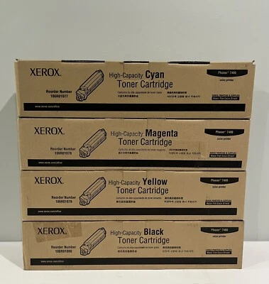Genuine Xerox Phaser 7400  Set of 4 High Capacity Toner Cartridges C,M,Y,K   NEW - Image 1 of 4