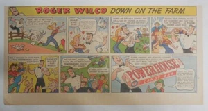 Power House Candy Bar Ad: Roger Wilco: Down On The Farm 1940's Size 7.5 x 15 - Picture 1 of 2