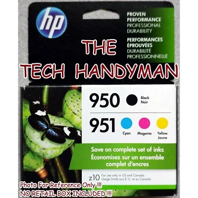 PACK DE 4 TINTAS HP GENUINAS 950 NEGRAS Y 951 COLOR (SIN CAJA DE VENTA AL POR MENOR) * * * * (2023+) Foto 1 de 3