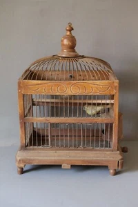 Antique Bird Cage Bird Builder Country Carving - Picture 1 of 12
