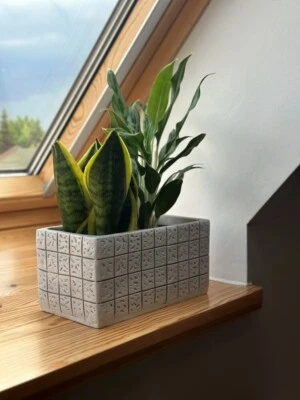 Concrete Flower Pot LARGE Trough Home Decor Modern Plant Pots Indoor Garden - Image 1 of 4