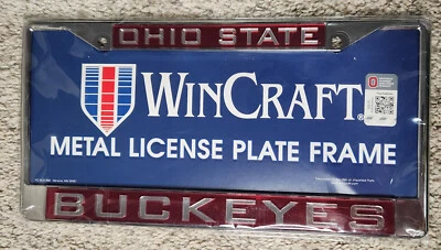 Marco de matrícula de metal rojo WinCraft Ohio State Buckeyes NUEVO Foto 1 de 2