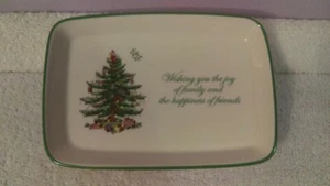 Spode Christmas tree sentiment rectangular tray 7"x5" EX318 - Picture 1 of 4