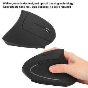 Ergonomic Vertical USB Wireless Mouse 1600DPI Optical Mice Fr PC Laptop Computer - Picture 1 of 12
