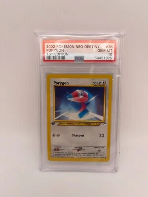PSA 10 Gem Mint - 2002 Pokemon 1st Edition Porygon #78/105  Neo Destiny, Pop 78! - Image 1 of 2