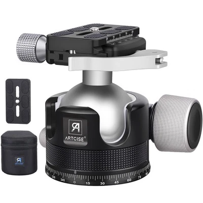 55mm Heavy Duty Tripod Head Low Profile Ball Head All Metal CNC Tripod Ball Head - Image 1 of 4