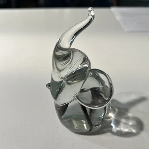 Vintage Clear Glass 5” Elephant Paper Weight - Picture 1 of 4