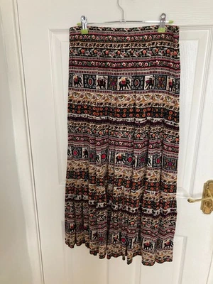 Elephant print Maxi Skirt Cotton Traders Size 14 - Image 1 of 2