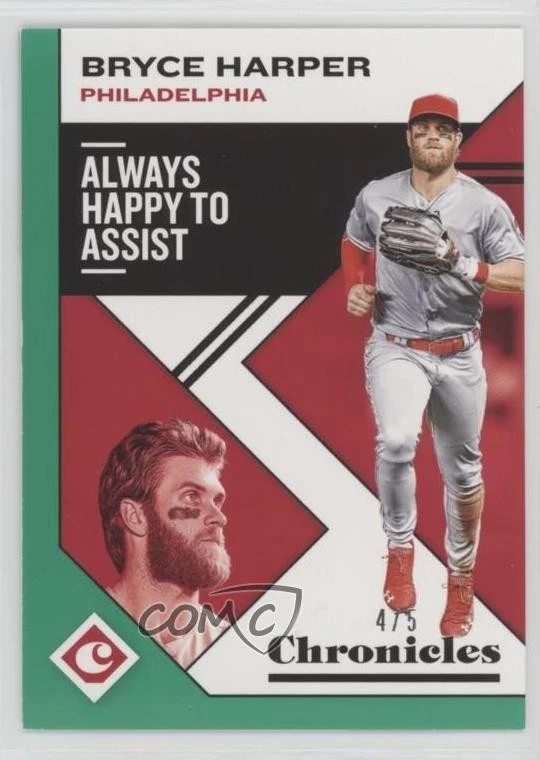 2019 Panini Chronicles Green /5 Bryce Harper #5 - Image 1 of 2