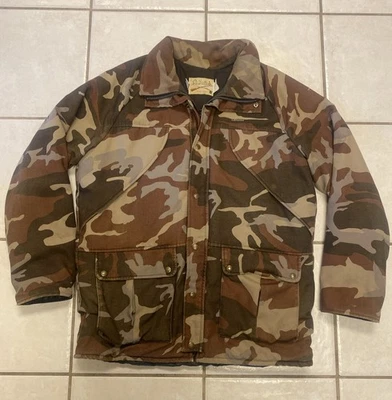 Chaqueta de Caza CABELAS XL EE. UU. Goretex THINSULATE Camuflada LOGO DE PISTOLA PARKA AÑOS 90 de Colección Foto 1 de 4