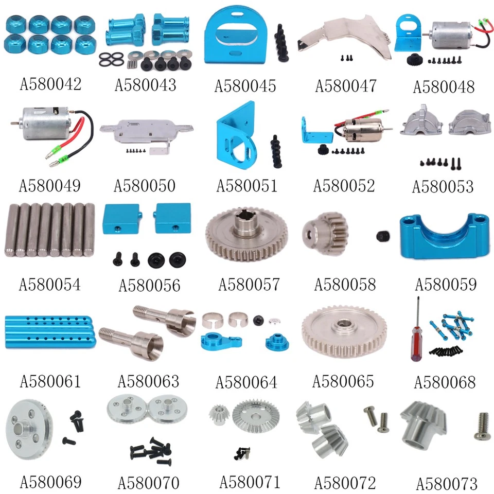 Motor Gear Extension Adapter For RC 1/18 WLtoys A959 A969 A979 K929 Blue - Image 1 of 4