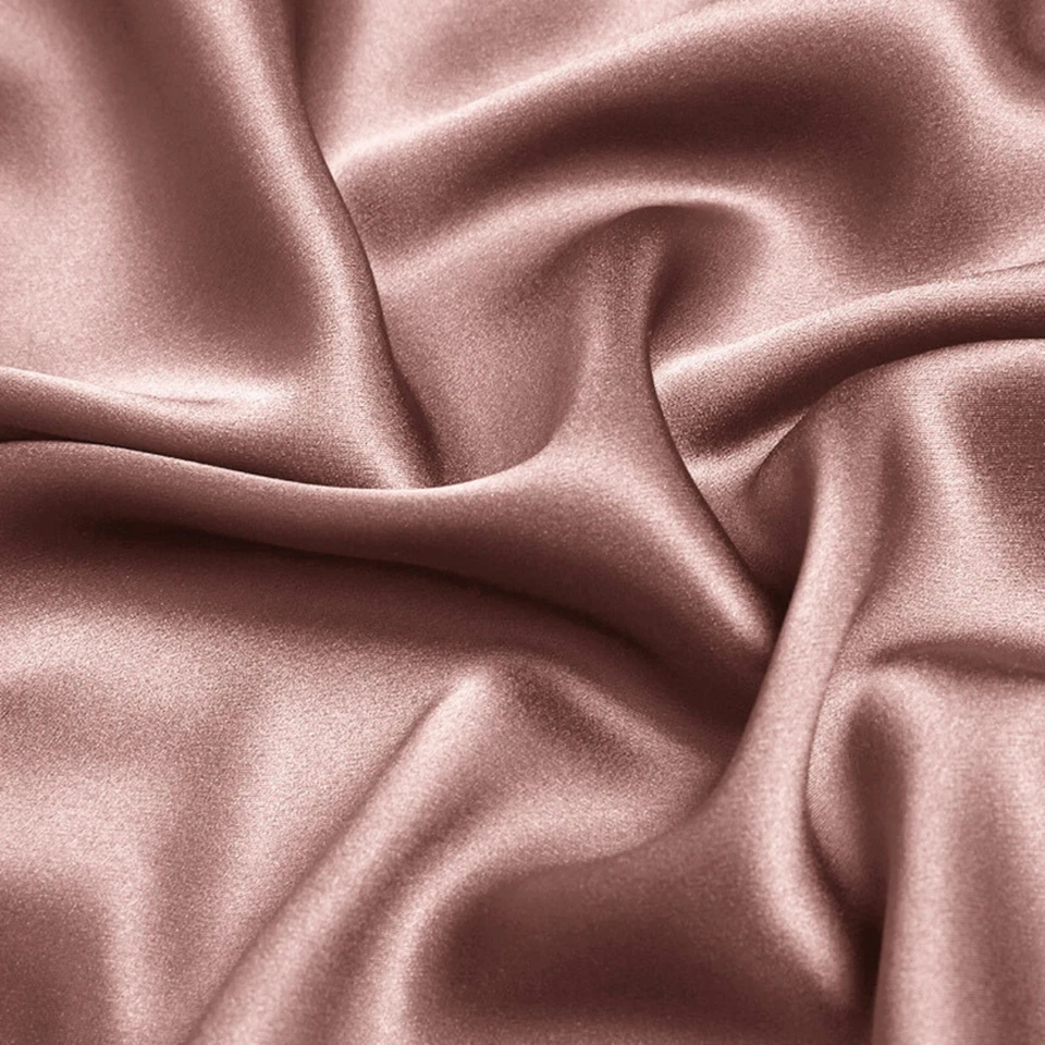 Pale Mauve 100% Pure Mulberry Silk Fabric by the Yard 44" width 19 mm 6A Grade - Image 1 of 4