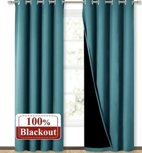 Blackout Curtain Set 2 Panels Grommet Thermal Insulated Room Darkening New - Picture 1 of 3