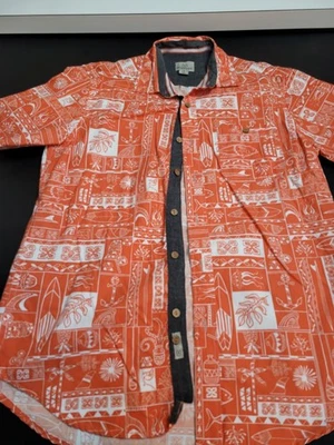 Camisa Hawiana Burnside Para Hombres Estampado Tropical Manga Corta Ligera Pequeña Foto 1 de 4