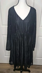 Torrid Womens Dress Black Lace Size 0 Knee Length Lined Pockets Day To Night - Picture 1 of 11