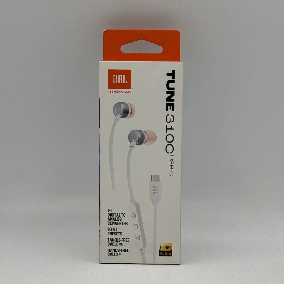 JBL Tune 310C Wired Hi-Res USB-C Headphones w/ Mic and 3 Button Remote - Black