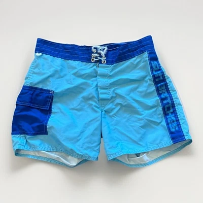 Vintage Sun Britches Shorts Mens 33 Blue Board Swim Trunks 80s Beach Summer - Image 1 of 4
