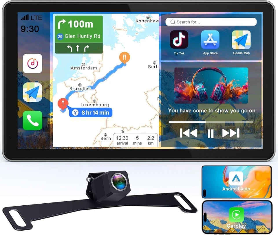 Wireless Apple Carplay with Backup Camera: 7” HD Touchscreen Car Stereo - Blueto - Image 1 of 4