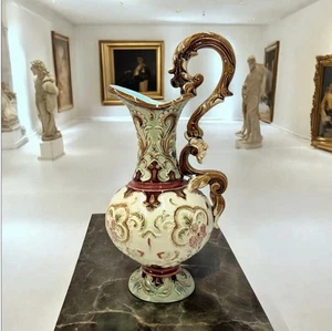 Ceramic Majolica ewer model #6402 by Wilhelm Schiller & Son - Picture 1 of 16