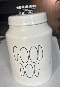 Rae Dunn "Good Dog" Kanister Keramik Futter Leckerli Glas mit Kronendeckel Elfenbein - Bild 1 von 9