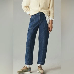 Pilcro Utility Barrel Leg High Rise Denim Jeans Morissey blau Damen 32 $ 130 - Bild 1 von 8