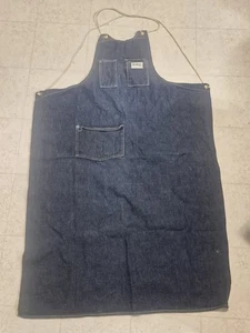 Vintage Oshkosh B’Gosh Blue Denim Work Bib Apron Union Made USA - Picture 1 of 6