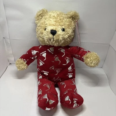 Hershey’s Kisses 10 pulgadas rojo pijama marrón oso de peluche galería de felpas Foto 1 de 4