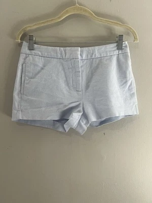 Zara Basic Mujer XS AZUL CLARO Bolsillos Costura Lateral Cortos Algodón Texturizado Foto 1 de 4