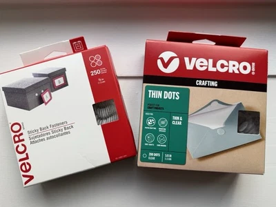 Velcro White Adhesive Dots, 250pk, 1/2 Inch Circles &  200pk 5/8 inch Clear Dots - Image 1 of 3