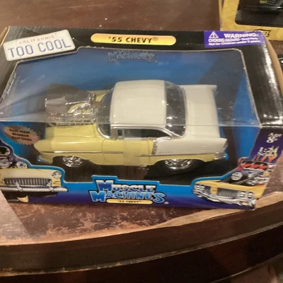 Muscle Machines 1955 '55 Chevy Bel Air 1:24 Scale Diecast Car 71125 Yellow - Image 1 of 4
