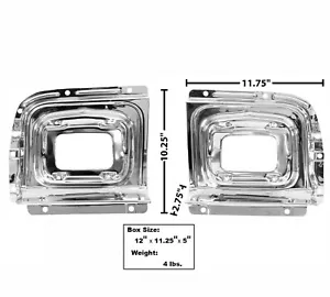 1956 Bel Air 150 210 Grille Parking Light Housing Baking Plate Chrome Pair - Bild 1 von 1