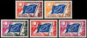 France #YTTS17-YTTS21 MNH 1958-1959 Officiels Drapeau du Conseil de l'Europe [1O2-1O6]